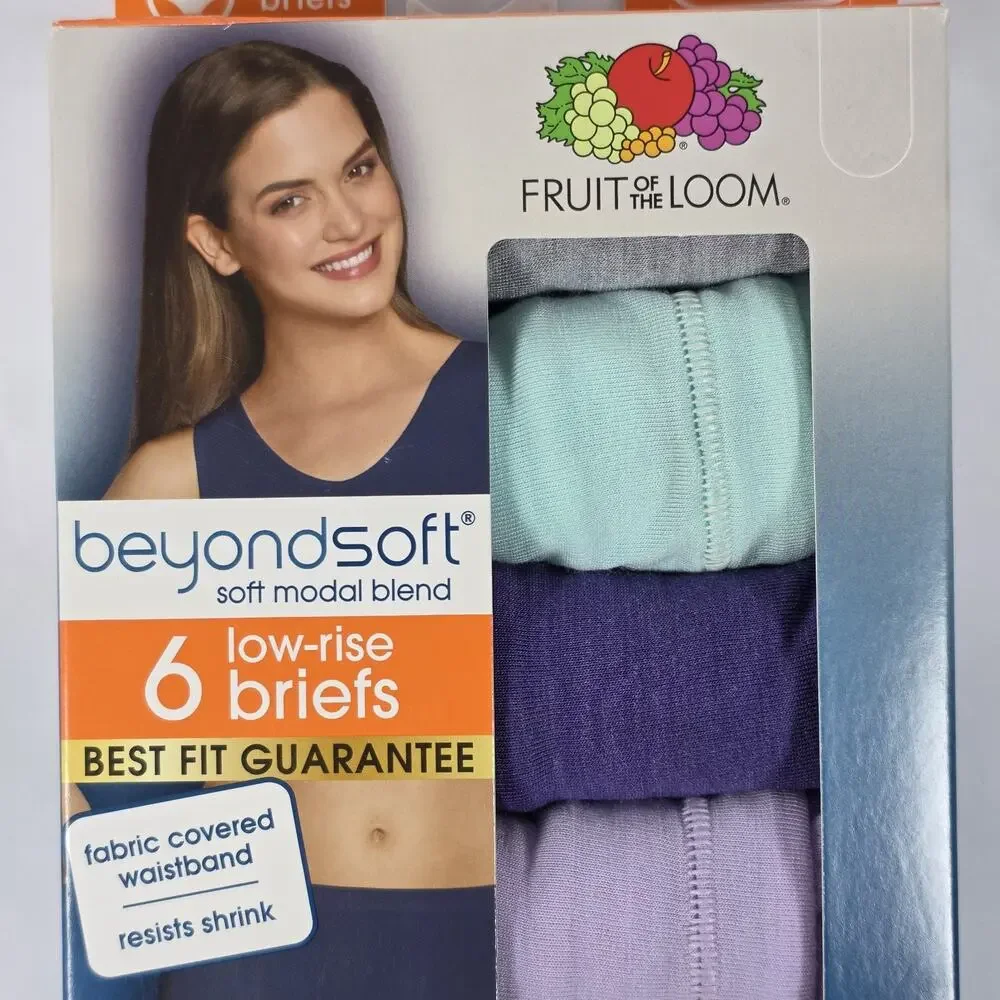 Fruit of the Loom Beyondsoft 6 Low-Rise Briefs Womens Size 6/M Modal Blend NEW - Picture 3 of 5